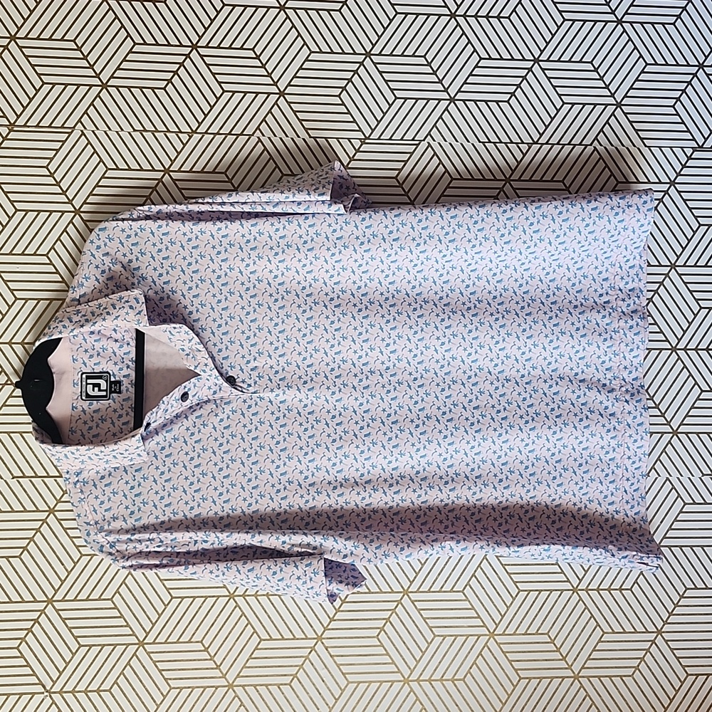 FJ Athletic Fit Shirt with Blue Pattern